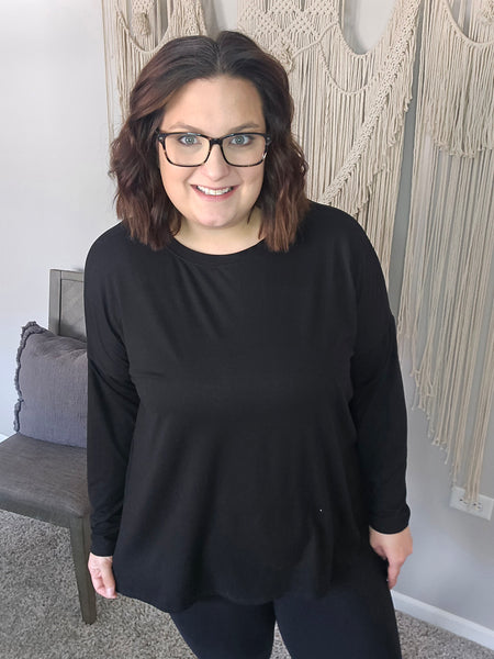 Black Long Sleeve Tunic Tee