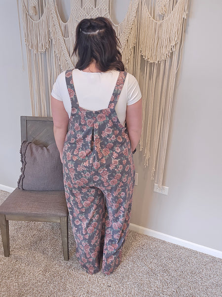 Cassidy Floral Denim Overalls