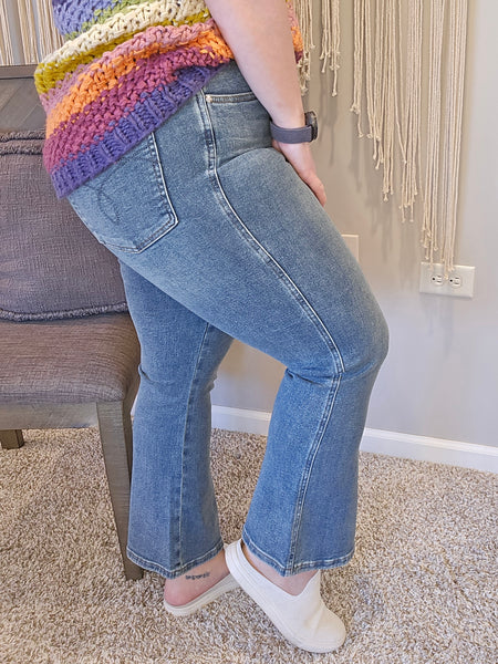 Ariana Tummy Control High Rise Kick Flare Judy Blue Denim