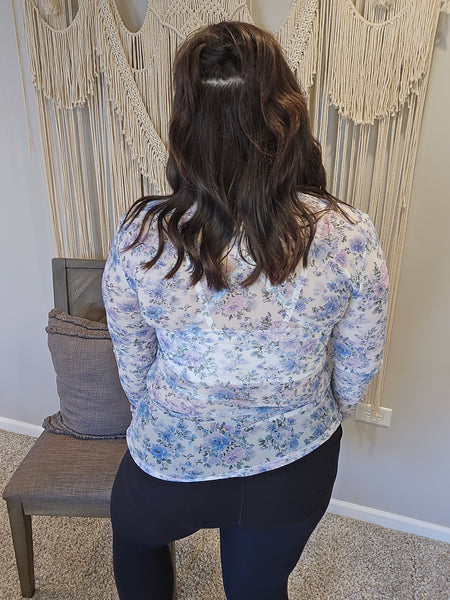 Dress It Up Mesh Top - Lavender Floral