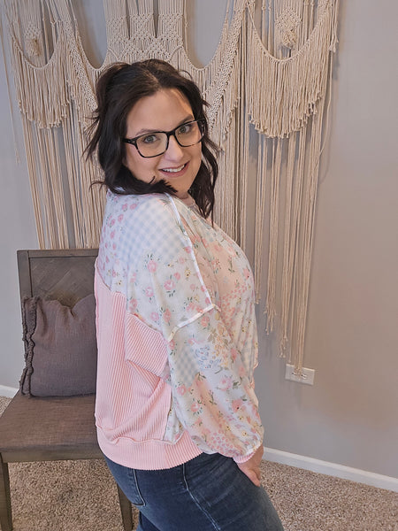 Sugar Rush Patchwork Long Sleeve Top