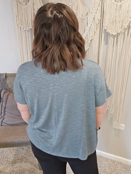 Sarah Slouchy Tee - Ash Jade