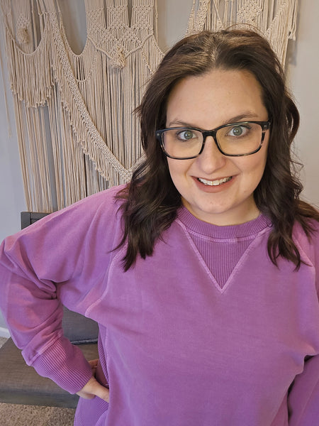 Parker Pigment Dyed Pullover Sweatshirt - Lavender