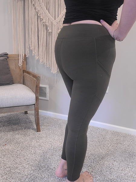 Kacie's Favorite Full Length Leggings - Olive Green