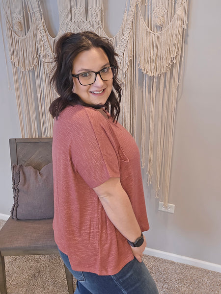 Sarah Slouchy Tee - Winter Rose