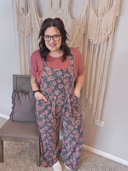 Cassidy Floral Denim Overalls