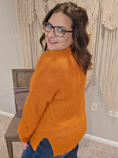 The Perfect Pullover Sweater - Pumpkin Orange
