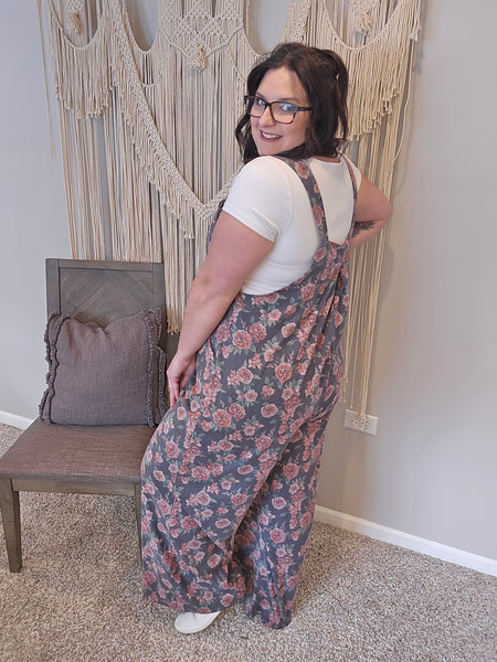 Cassidy Floral Denim Overalls