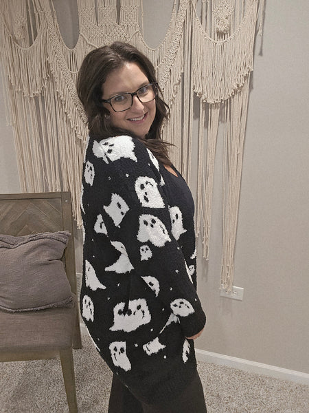 Boo Crew Reversible Cloud Cardigan - Ghost