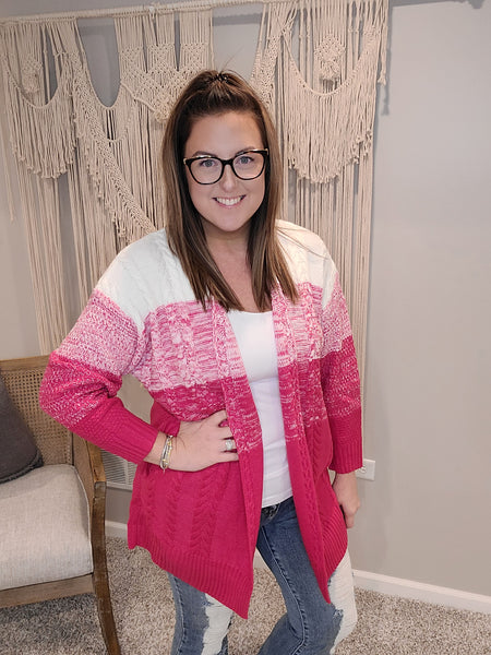 Pretty in Pink Ombre Cardigan