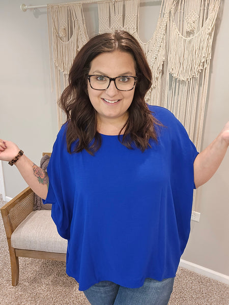 Feels Like Me Dolman Sleeve Top in Royal Blue