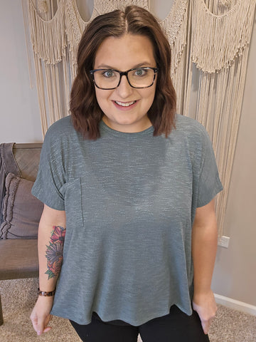Sarah Slouchy Tee - Ash Jade