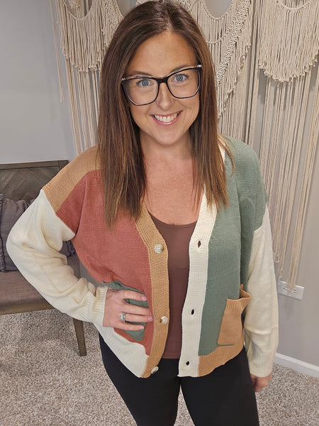 Best of Both Worlds Color Block Cardigan
