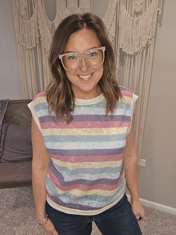 Skylar Striped Knit Blouse