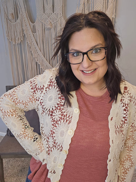 Blush to Bloom Crochet Cardigan