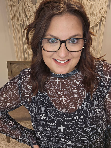Spooky Halloween Mesh Top