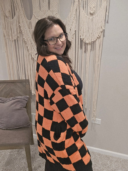 Boo Crew Reversible Cloud Cardigan - Checker
