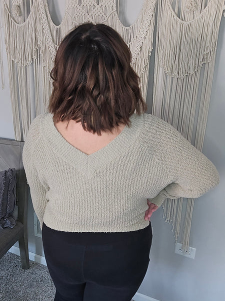 Cropped Taupe Sweater