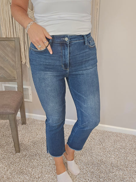 Maverick High Rise Dark Wash Kick Flare Denim Jean