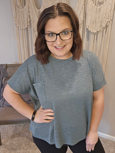 Sarah Slouchy Tee - Ash Jade