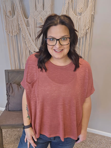 Sarah Slouchy Tee - Winter Rose