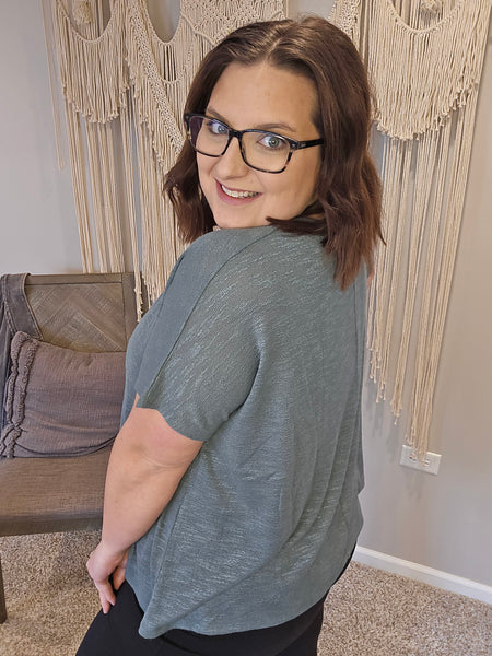 Sarah Slouchy Tee - Ash Jade