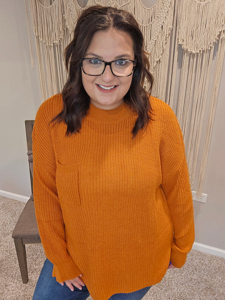 The Perfect Pullover Sweater - Pumpkin Orange