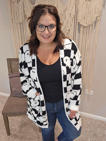 Ghost Cloud Cardigan - Checker Ghost