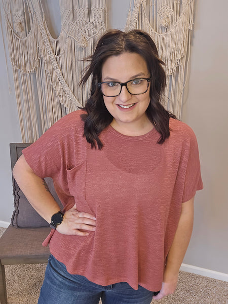 Sarah Slouchy Tee - Winter Rose