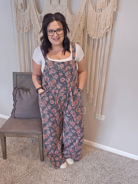 Cassidy Floral Denim Overalls