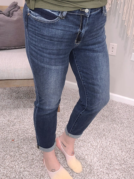 London Midrise Cuffed Boyfriend Jeans