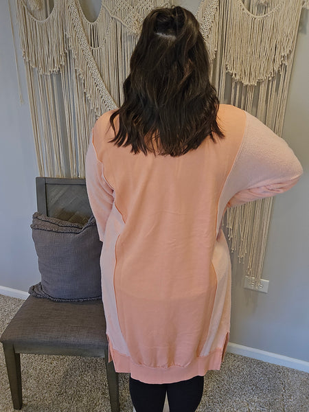 Desi Sweatshirt Cardigan - Peach