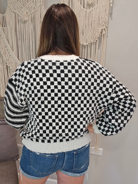 Back and Forth Checkered Sweater
