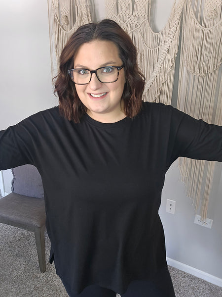 Black Long Sleeve Tunic Tee