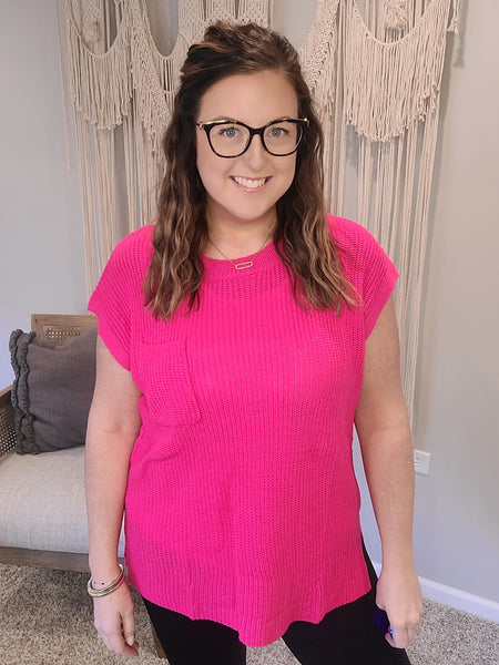 Dolman Oversized Hot Pink Sweater