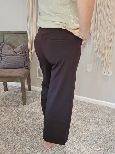 Magic Wide Leg Crop Pants in Chocolate