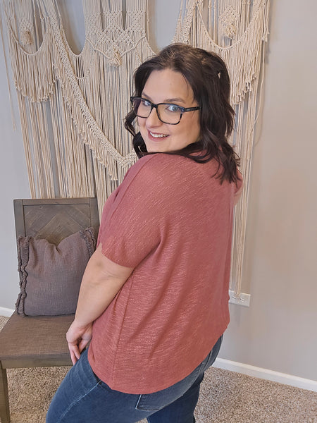 Sarah Slouchy Tee - Winter Rose