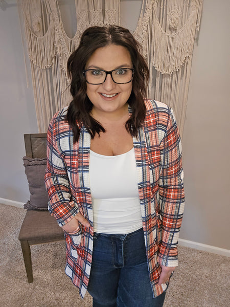 Lola Cardigan - Red Plaid