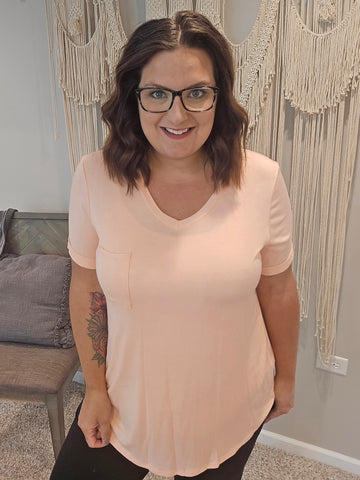 Emma Essential Tee - Light Peach