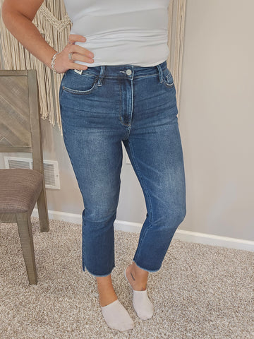 Maverick High Rise Dark Wash Kick Flare Denim Jean