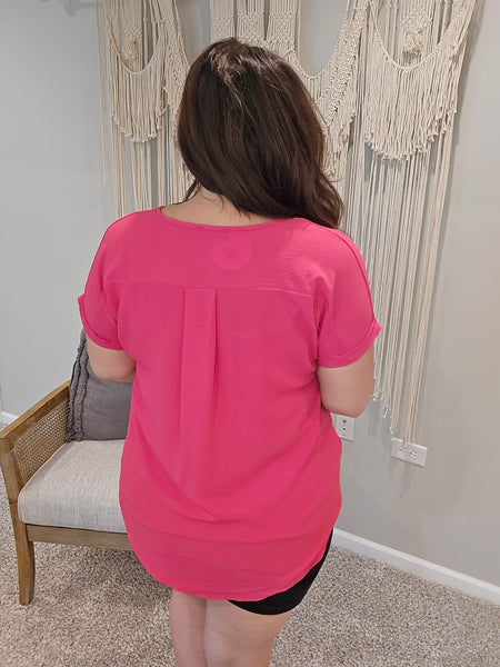 Wendy Woven Pink Blouse