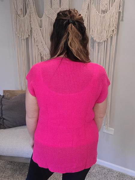 Dolman Oversized Hot Pink Sweater