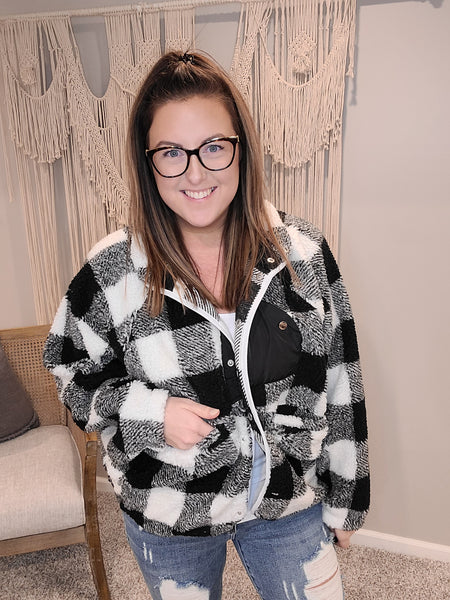 Snow Day Plaid Sherpa Shacket