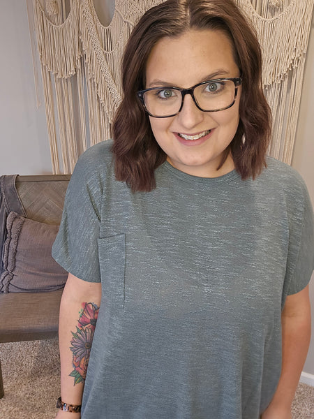 Sarah Slouchy Tee - Ash Jade
